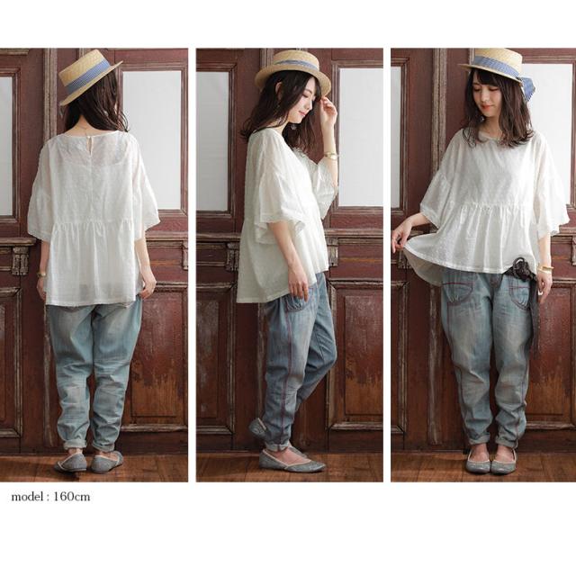 人気第6位 送料無料 数量限定 大人の鉄板ブラウス デニムコーデ2点set 福袋 21 レディース 2点セット 春夏 フレアブラウス 五分袖 ドッ 新商品 Www Centrodeladultomayor Com Uy