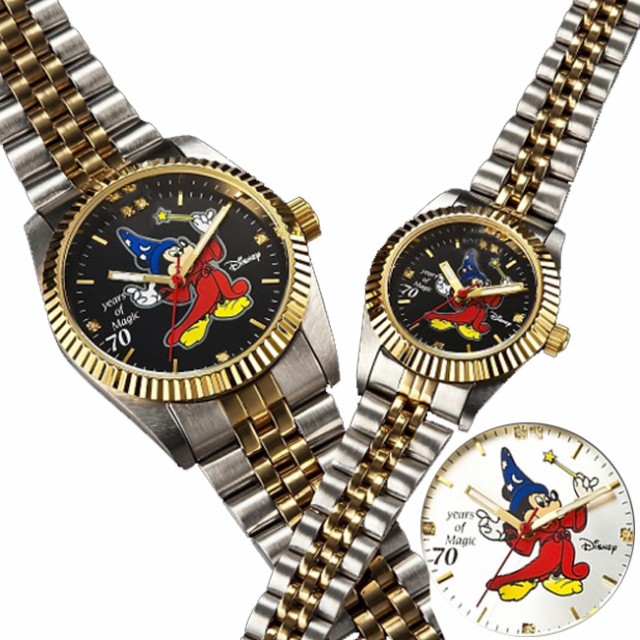 ミッキーファンタジア 70周年ダイヤ腕時計 ミッキー 腕時計 かわいい メンズ レディース アナログ ミッキーマウス ギフト対