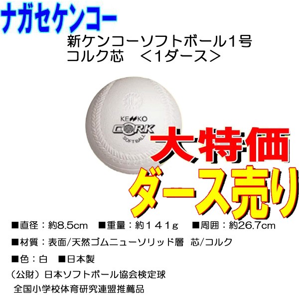 Nagasekenko ナガセケンコー ソフトボール ボール1号 ゴム ダース 12p 売りの通販はau Pay マーケット スポーツショップ Move Au Pay マーケット店 商品ロットナンバー