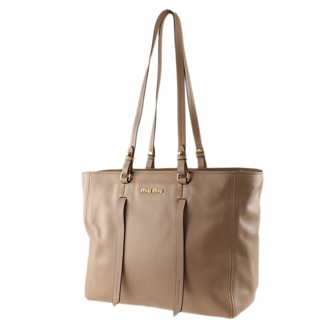1着でも送料無料 ミュウミュウ トートバッグ MIU MIU 5BG161 2D2S ベージュ, ラックタウン-収納用品の店- 9952c7d0