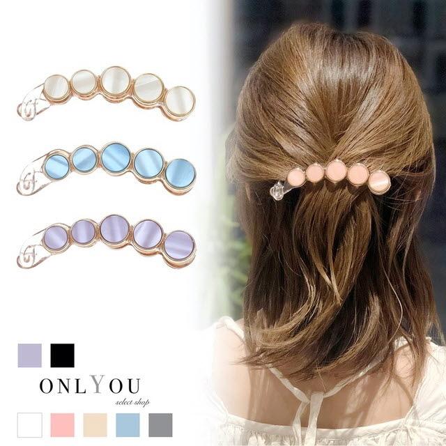 売れ筋ランキング フチゴールドサークルバナナクリップ バナナクリップ クリップ クリア かわいい ヘアアクセサリー 大きめ 髪留め 髪 レディース