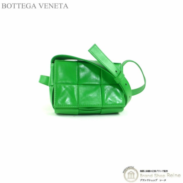 新品同様 ボッテガ ヴェネタ（BOTTEGA VENETA） マキシイントレチャート カセット ミニ ショルダー バッグ 666688 パラキート 中古