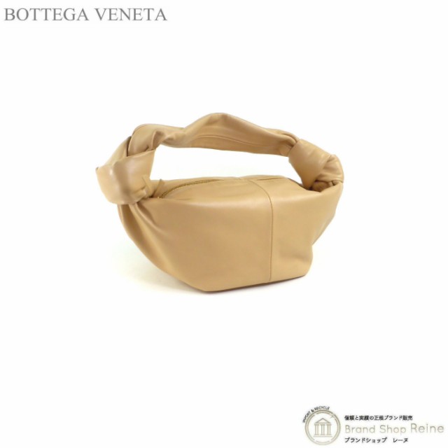 新品同様 ボッテガ ヴェネタ（BOTTEGA VENETA） ダブルノット トップハンドル ミニ ハンド バッグ 629635 アーモンド 中古