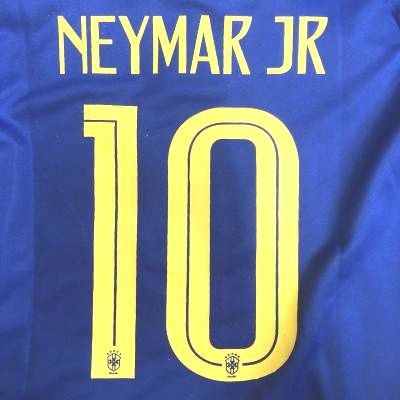 子供用 K049 18 ブラジル Neymar Jr 10 ネイマール 青 ゲームシャツ パンツ付 サッカー キッズ ジュニア