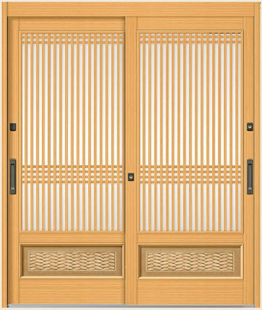 【格安saleスタート】 花伝 K6 72型 千本格子横目腰付 2枚建 半外付枠 ランマなし 18919 玄関 引き戸 LIXIL リクシル TOSTEM トステム, こだわり食材マーケット 09fd064b