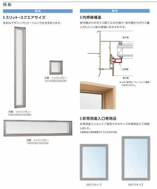 GG 防火タイプFGーLFIX窓内押縁タイプ本体07109 インテリア小物