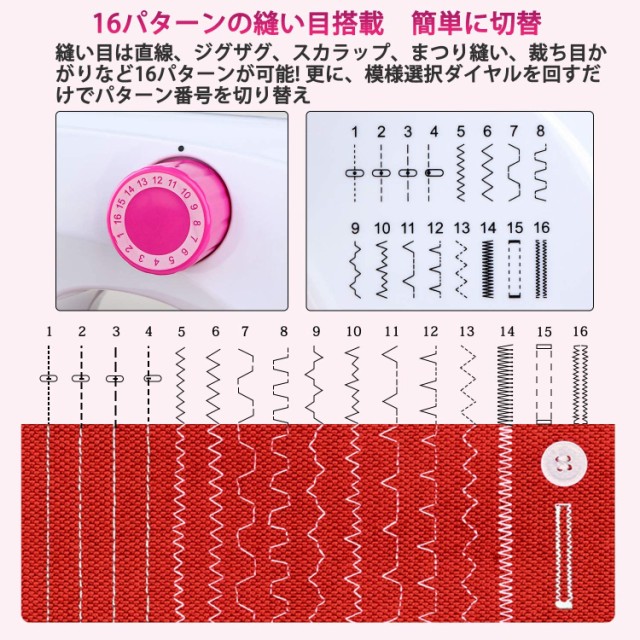 国内正規品 翌日発送 電動ミシン 家庭用ミシン 1６種類の縫い目 多機能 小型ミシン コンパクト 初心者向き スピード調整可能 返し縫い Diy 手作 感謝価格 Www Centrodeladultomayor Com Uy