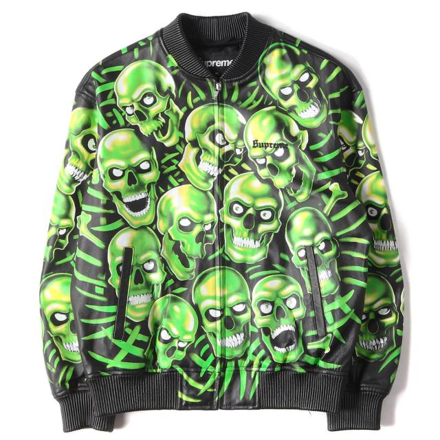 supreme leather bomber jacket