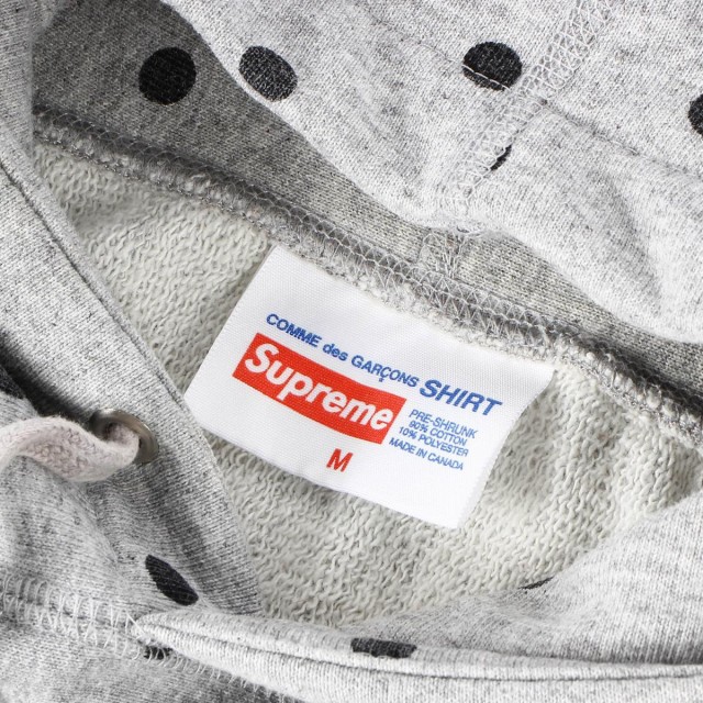 Supreme シュプリーム パーカー 12ss Comme Des Garcons ドット ヘザーグレー Shirts Boxロゴ M メンズ スウェット 美 定番スタイル