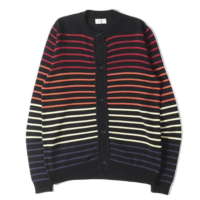 値引 Factotum ファクトタム カーディガン ss コンパクト ツイスト ボーダー カーディガン 日本製 ブラック 48 メンズ K2658 楽天1位 M Rustavi2 Ge