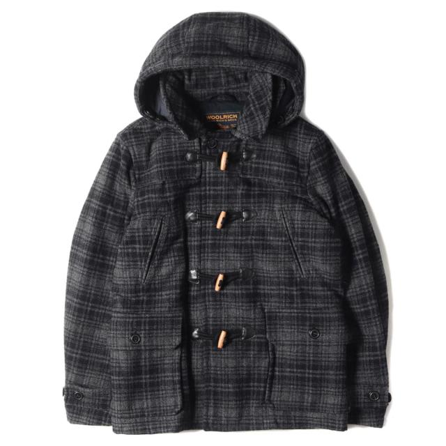 特別訳あり特価 ネイビー ダッフルコート 中綿 メルトンウール 柄 オンブレチェック コート ウールリッチ Woolrich グレー メンズ 中古 S Usa ダッフルコート Revuemusicaleoicrm Org