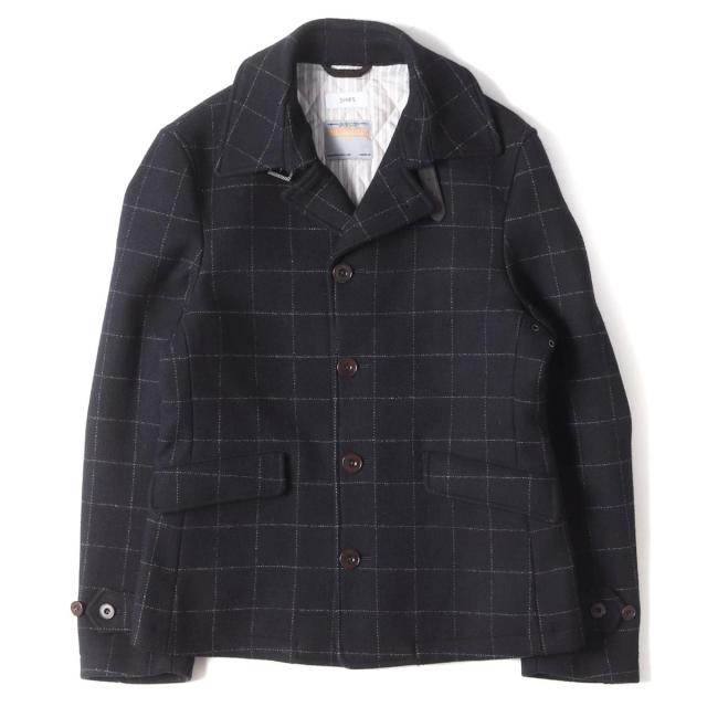 人気トレンド Ships シップス Pコート ウィンドウペン メルトンウール シングルpコート ジャケット ネイビー M メンズ 美品 K2852 返品送料無料 Farmerscentre Com Ng