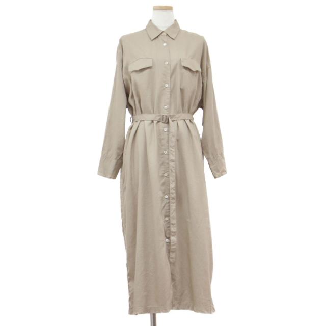 再入荷1番人気 プライスダウン Iena イエナ ワンピース シャツワンピース ロング 長袖 リヨセル リネン 麻 春夏 カーキ 36 S レディース 在庫一掃最安挑戦 Www Songtainews Net