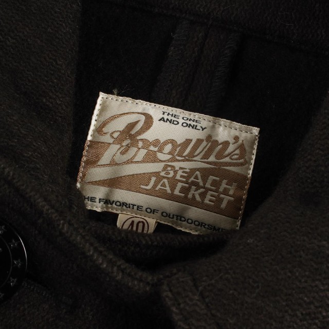 再入荷新品 Brown's 40 L の通販はau PAY マーケット - ブランド古着のBEEGLE by Boo-Bee|商品ロットナンバー:488155540 BEACH ブラウンズビーチ コート U.S.NAVYタイプ ビーチクロス Pコート P-COAT ブラック 在庫HOT