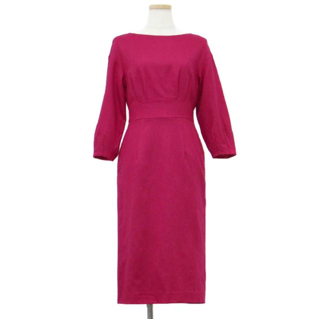 激安ブランド Loulou Willoughby ルルウィルビー ワンピース ミディ丈 ボートネック 7分袖 ウール ピンク 1 S レディース K 今だけ限定価格 Carlavista Com