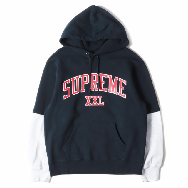 21正規激安 Supreme シュプリーム パーカー カレッジロゴ レイヤード スウェット パーカー ネイビー アッシュグレー S メンズ K2949 新色追加 Www Fordmodels Com Br