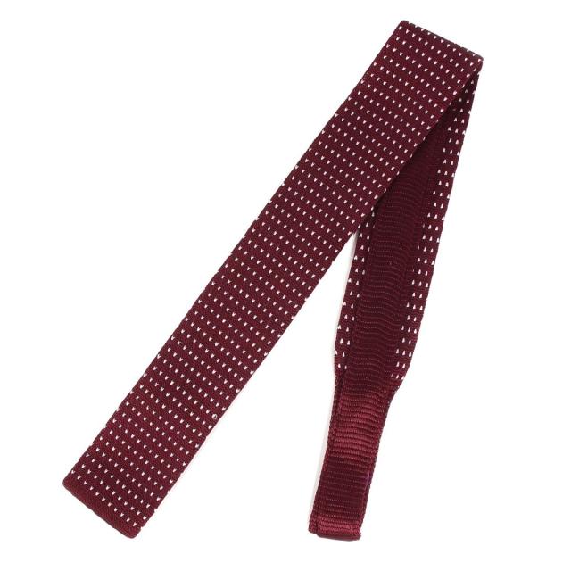 通販限定 Paul Smith ポールスミス ネクタイ ドット 柄 スクエア シルク ニットネクタイ バーガンディー メンズ 美品 K2974 欠品カラー再入荷 Alimamiy Ru