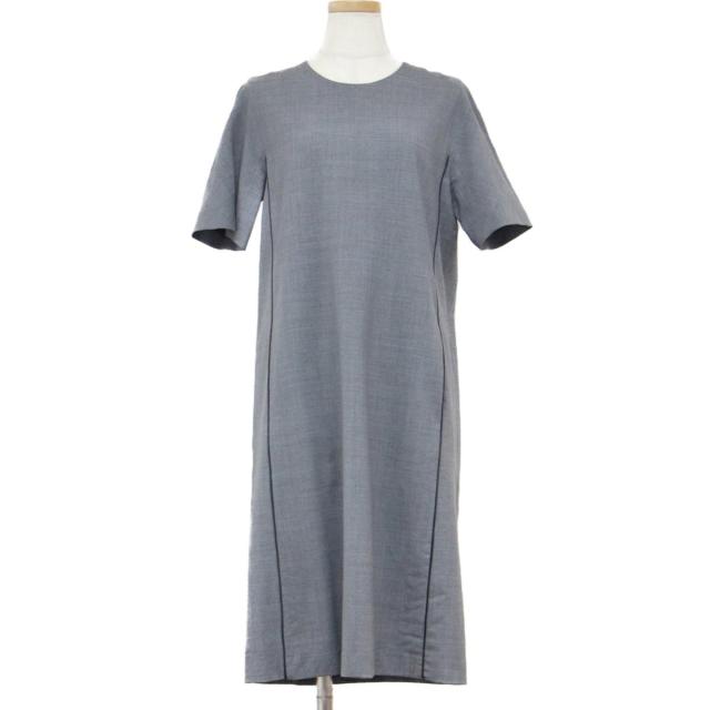 欠品カラー再入荷 Knott ノット ワンピース 半袖 ミディ丈 ひざ丈 ノーカラ Iライン ウール グレー 1 レディース K2974 期間限定価格 Diquinsa Com Mx