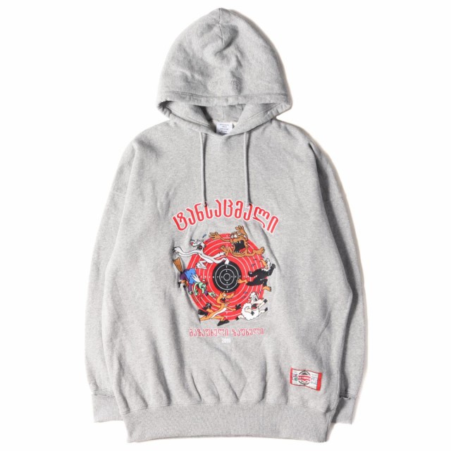 激安ブランド パーカー ヴェトモン Vetements 19ss メンズ 中古 M グレー Hoodie Cartoon パーカー スウェット ビッグサイズ 刺繍 キャラクター パーカー Revuemusicaleoicrm Org