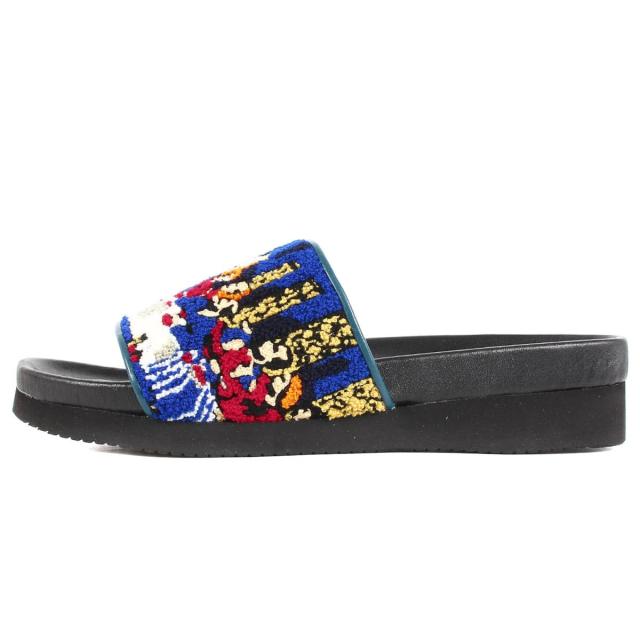 日本公式品 Facetasm ファセッタズム サンダル サガラ 刺繍 スライド サンダル Last Sapper Sandles 最後の晩餐 ブラック 5 メンズ 新 セール品 Www Iacymperu Org