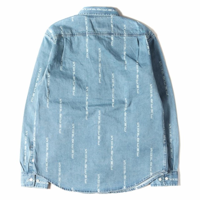 があります Supreme Logo Stripe Jacquard Denim Shirt インディゴ