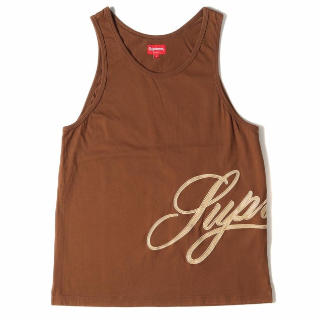 Supreme シュプリーム メッシュ スクリプトロゴ タンクトップ Mesh Script Tank Top 21SS ブラウン S 【メンズ】【中古】【美品】【K3417