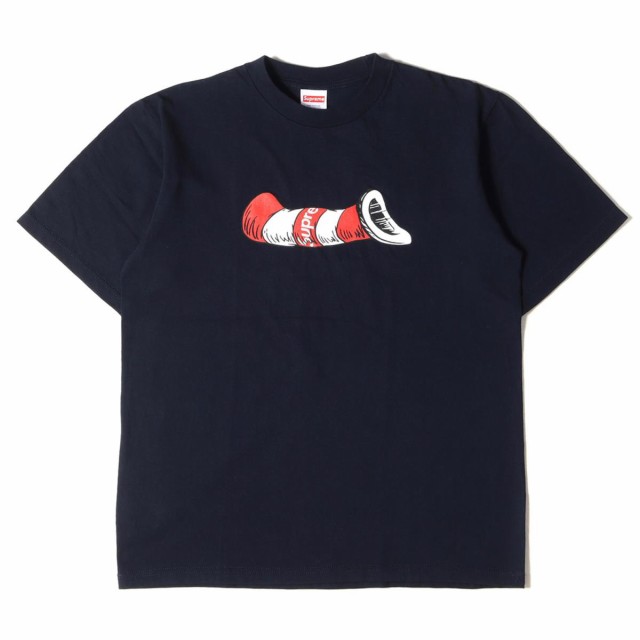 Supreme シュプリーム Tシャツ ハット グラフィック クルーネックTシャツ Cat in the Hat Tee 18AW ネイビー 紺 S トップス カットソー