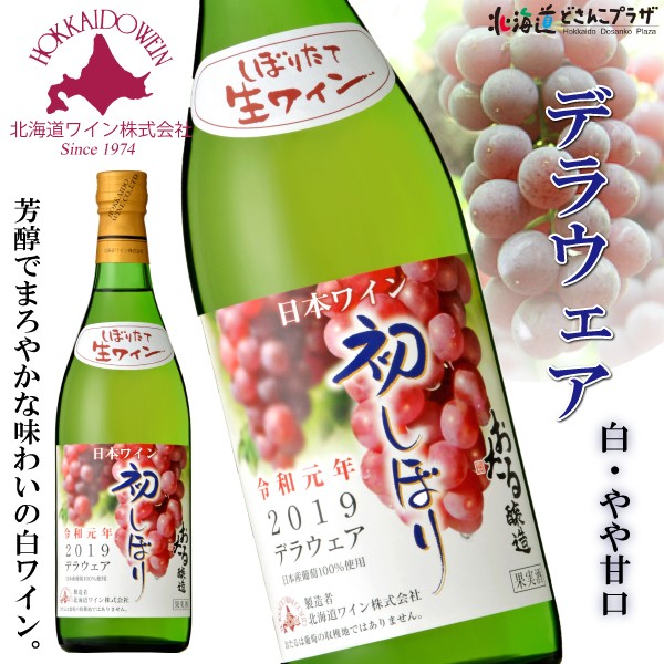 常温 2019年 小樽初しぼり デラウェア 白 やや甘口 720ml ワイン 北海道 おたる 冷凍商品との同梱不可の通販はau Wowma ワウマ 北海道どさんこプラザweb 商品ロットナンバー 399456156