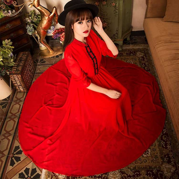 送料無料ヴィンテージ風ワンピース マキシ丈 七分袖 シフォンワンピース アンティーク風ワンピース ロングワンピース スタンドカラー レの通販はau Pay マーケット 吉成商店 商品ロットナンバー