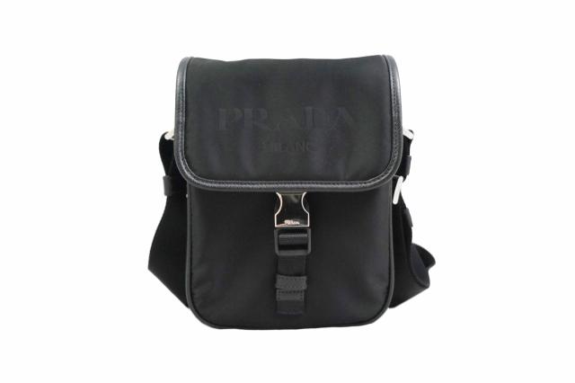 E942 Prada プラダ クロスボディー ナイロン ショルダー バッグ モデル 男 新品 Nero メンズ Tessuto Saffano 2vd028