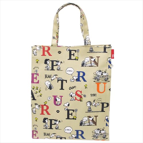 送料無料 スヌーピー トートバッグ 幅28cm ラミネート素材 雨や汚れに強い キャラクター アーキャトル 通学 手提げバッグ