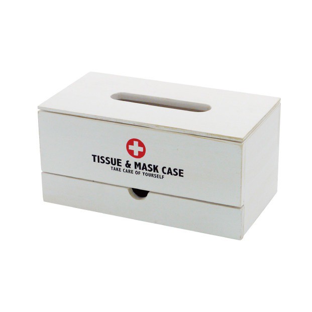 送料無料 ホワイト ティッシュマスクケース ティッシュボックス ティッシュカバー 雑貨 キャラクター 木製 ティッシュケース