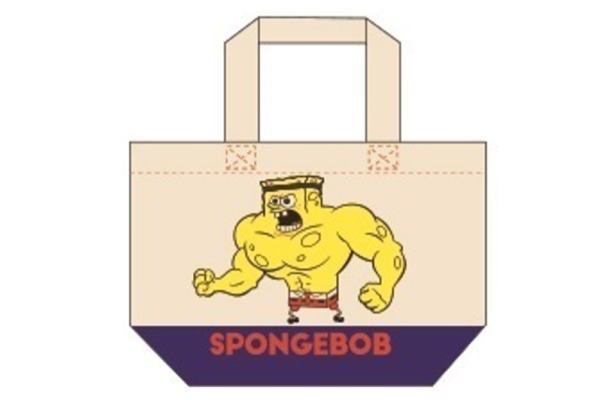 送料無料 スポンジボブ マチ付きバッグ マッスル 予約販売 本 SpongeBob ボブ 鞄 かばん 小物入れ 人気のクリスマスアイテムがいっぱい！ キャラクター アニメ