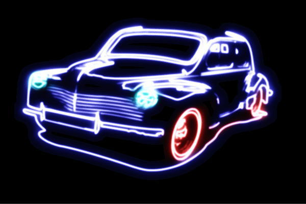 アジチョウ ネオン 車 45 くるま クルマ カー Car 自動車 ディーラー アメ車 外車 ネオンライト 電