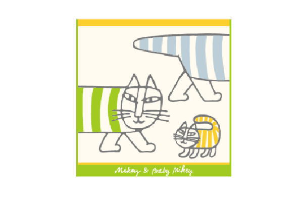 リサ・ラーソン】ミニタオル【グリーン】【マイキーとベイビーマイキー 