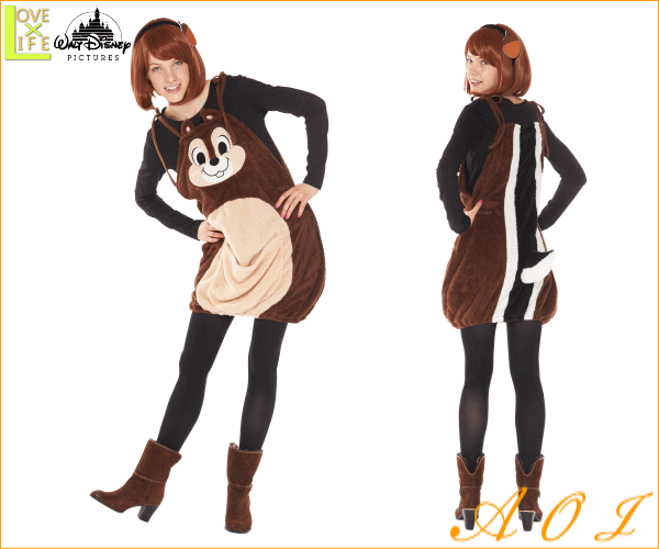 レディース ディズニーキャラクター サロペットチップ チップ チップとデール リス コスチューム 衣装 イベント の通販はau Wowma ワウマ ワールドショップ 商品ロットナンバー