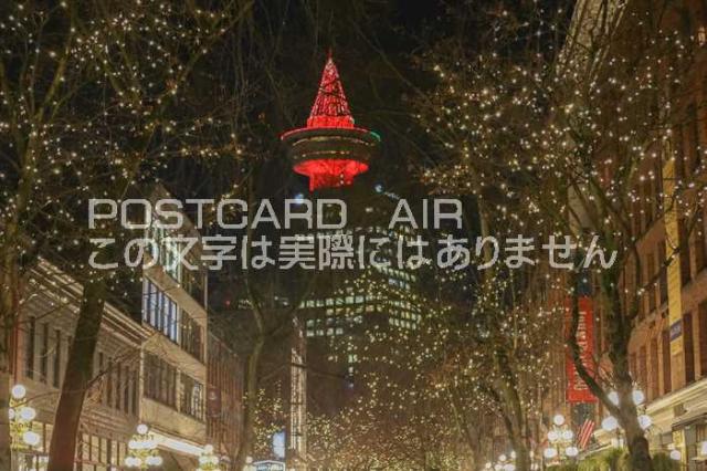 カナダの風景 バンクバーのポストカード バンクバーの夜ガスタウンgastown葉書ハガキ Photo By Miro