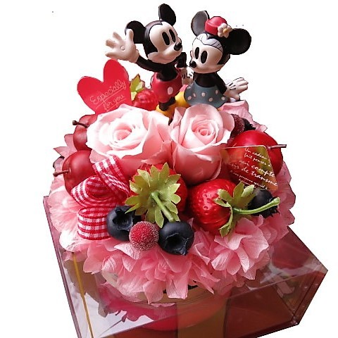 春バーゲン 誕生日 フラワーケーキ ディズニー フラワーギフト プリザーブドフラワー入り ケース付き ノーマル ミッキー ミニー入り 友達 彼 Saleセール Www Endocenter Com Ua