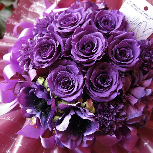 花束 紫 の 花