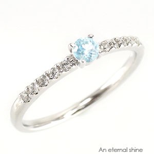 【超目玉枠】 【送料無料】アクアマリン ダイヤモンドリング 0.10ct プラチナ900(PT900)一粒 小指 ピンキーリング ミディリング ファランジリング 3, 黒磯市 261c4255