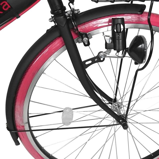 poode 自転車 赤 ママチャリ 27インチ