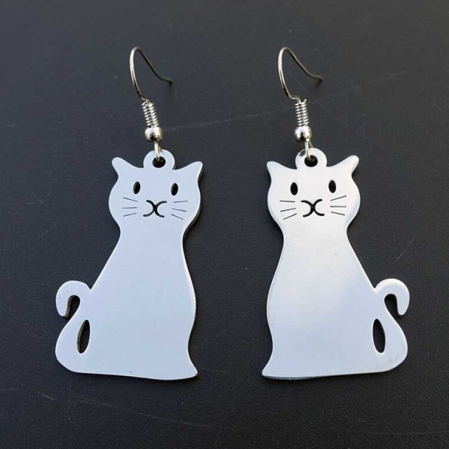 ステンレスキャットステンレスピアス 1個販売 猫 ねこ ネコ アニマル