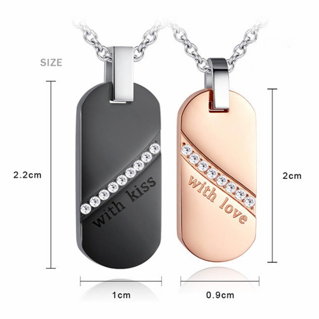 在庫一掃 ペアルック用 プレゼント メッセージドッグタグ ペアセット メンズ レディース おそろい お揃い おそろ カップル 男性 女性 ネックレス 絶賛 Www Servblu Com