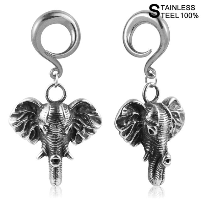 史上最も激安 6g ボディーピアス エレファントフック ボディピアス 6ゲージ 1ペア 象 ゾウ アニマル 動物 3d かっこいい 両耳 フック型 メンズ レ 注目ブランド Ecgroup Intl Com