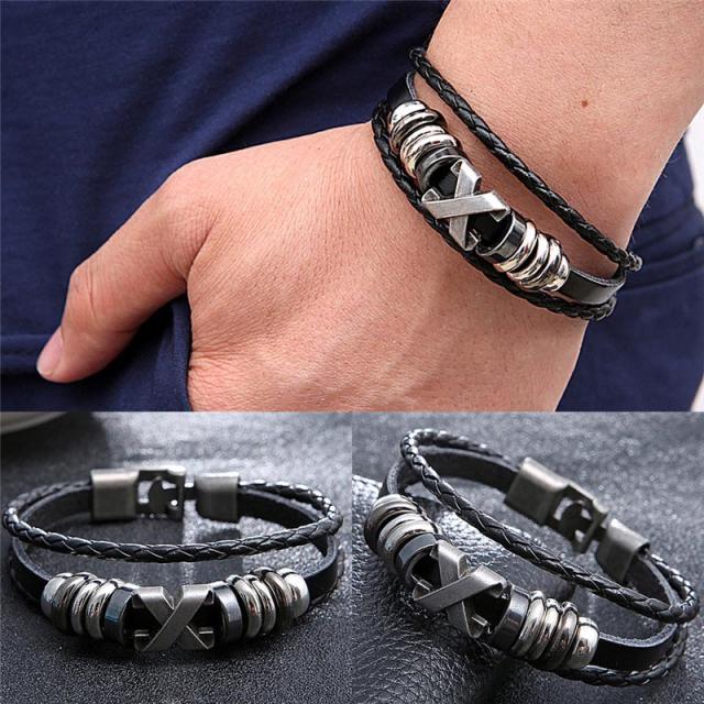 エックス3連ラップブラックレザーブレスレット 黒革 黒い皮 手首 クロス 十字架 X 重ね付け 革紐 皮ひも レザーアクセサリー メンズ レデの通販はau Pay マーケット ボディピアス専門店グリーンピアッシング 商品ロットナンバー