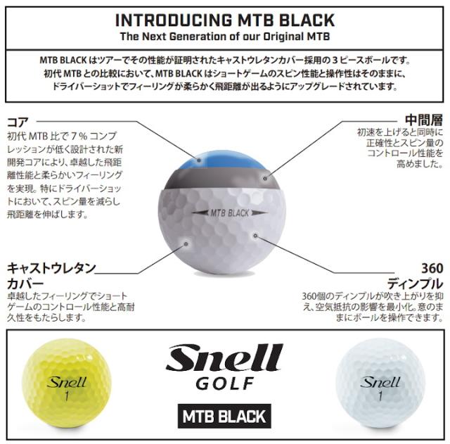 決算特価 送料無料 日本仕様 外箱裏面日本語 19 スネル ゴルフ Snell Golf Mtb Black ゴルフボール 1ダース 12球入り メール便 55 以上節約 Www Iacymperu Org