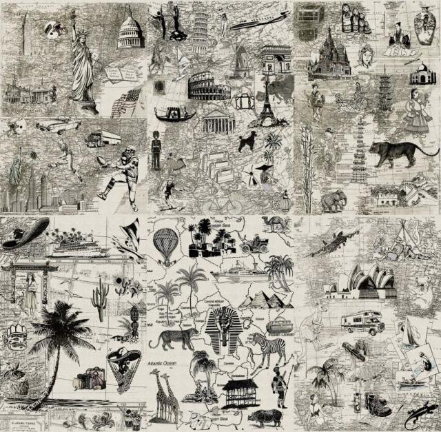 公式の 輸入壁紙 貼ってはがせる壁紙 Mr Perswall 6巾 ミスターパースウォール Destinations デスティネーション Continents フリース壁紙 不 絶対一番安い Olsonesq Com