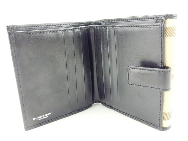 大人気 バーバリー 中古 T10764の通販はau PAY マーケット - ブランドデポ|商品ロットナンバー:368873125 Wホック財布 二つ折り財布 ノバチェック ベージュ系×ブラック BURBERRY 日本製格安