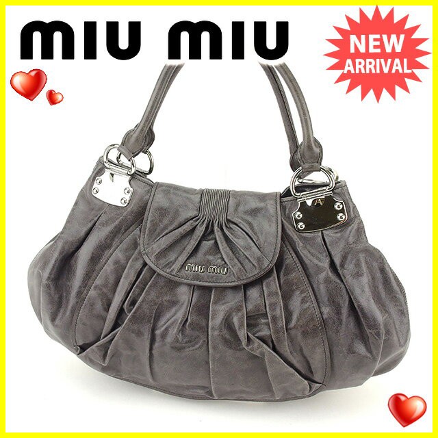 ミュウミュウ miu miu トートバッグ バッグ バック ショルダーバッグ レディース ロゴ 【中古】 T14893