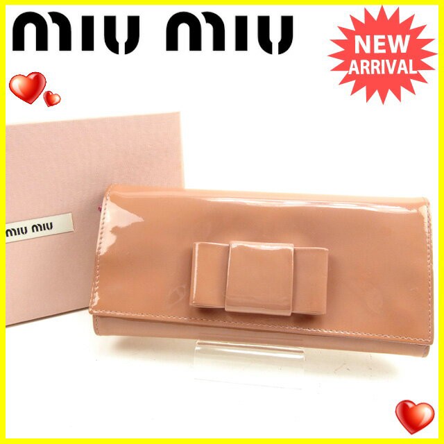 ミュウミュウ ｍｉｕ ｍｉｕ 長財布 財布 小物 サイフ ファスナー付き長財布 メンズ可 リボンモチーフ 中古 L1536の通販はau Pay マーケット ブランドデポtokyo 商品ロットナンバー